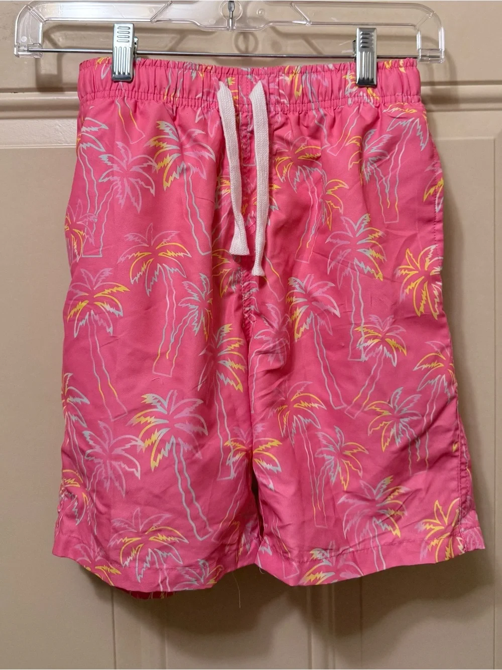 Colorful Tropical Palm Trees Swim Trunks Size 10-12 Years